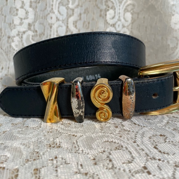 Vintage Brighton Leather Belt | Blue Leather Belt - Picture 2 of 6